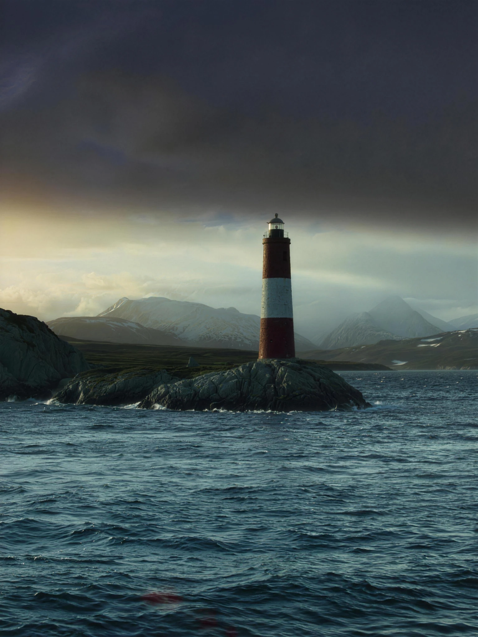 Vuurtoren Les Éclaireurs in het Beaglekanaal bij Ushuaia